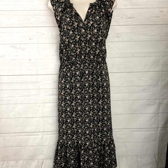 J.Crew Mercantile Size Small Superbloom Sleeveless Black Floral  Prairie Dress - Picture 3 of 12
